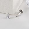 Titanio G23 ASTM F136 Lágrima Gota de Agua CZ Rosca Interna Stud para Labret Tragus Monroe Cartílago Hélice Piercing de Oreja