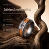 Men's Vintage Viking Rune Distressed Beveled Edge Tree of Life Ring