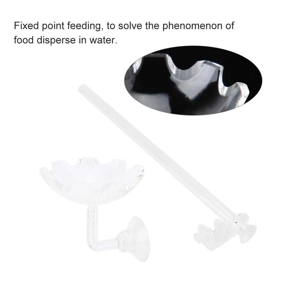 Acrylic Fish Tank Shrimp Feeder Tube with Holder Clip Feeding Bowl Set Aquarium Accessory(20cm)