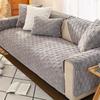 Einfarbige Luxus-Sofahandtücher aus Plüsch, Winter-Sofabezüge aus dickem Samt, L-förmig, rutschfest, für Wohnzimmer