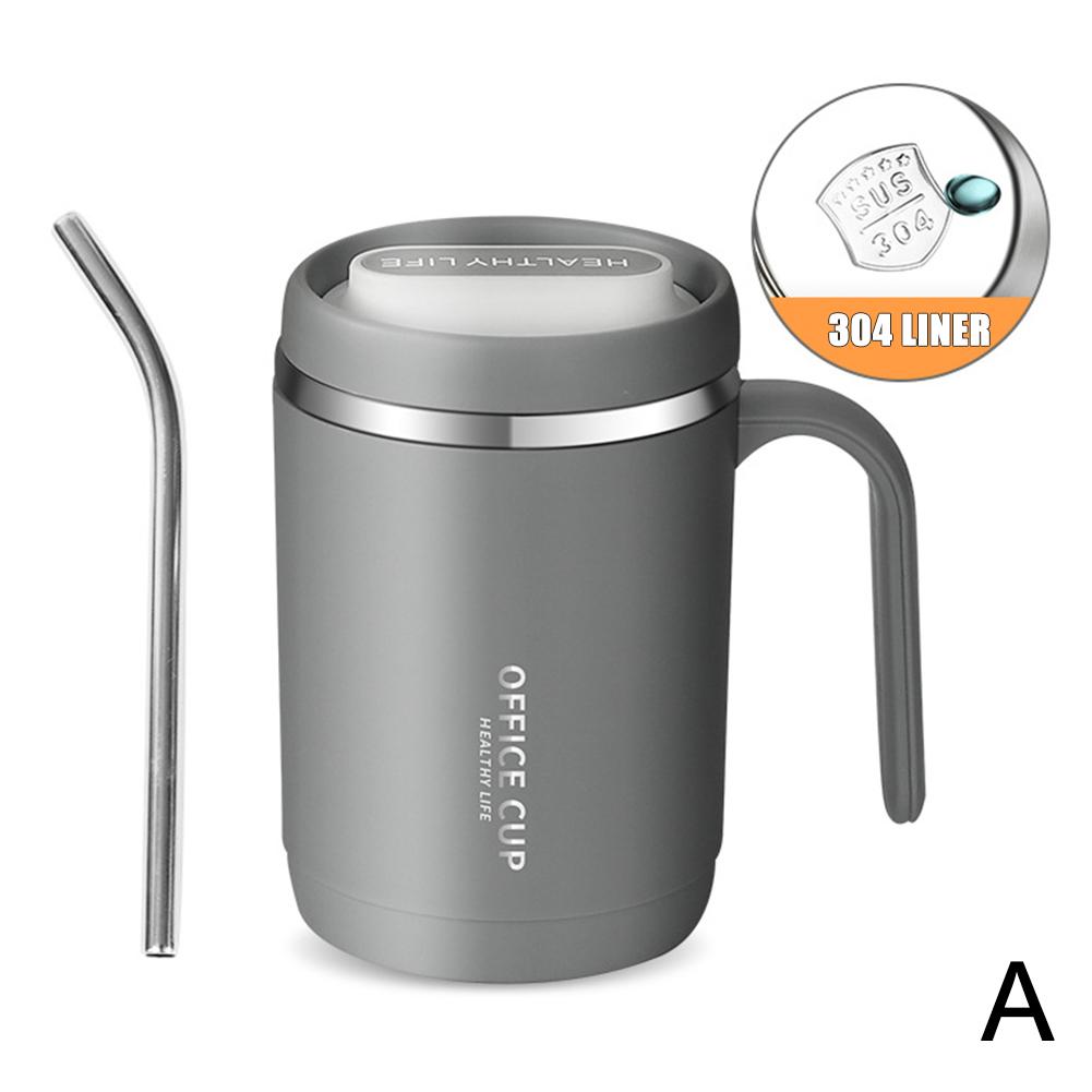 500ml Stainless Steel Coffee Mug Non-slip Bottles Leak-Proof Vacuum Insulated Tea Cup Thermal Office Mug Flask Travel