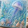 Coastal Style Ocean Theme Pearl Art DIY Kit Sparkling Ocean  Art Set  Wall Decoration