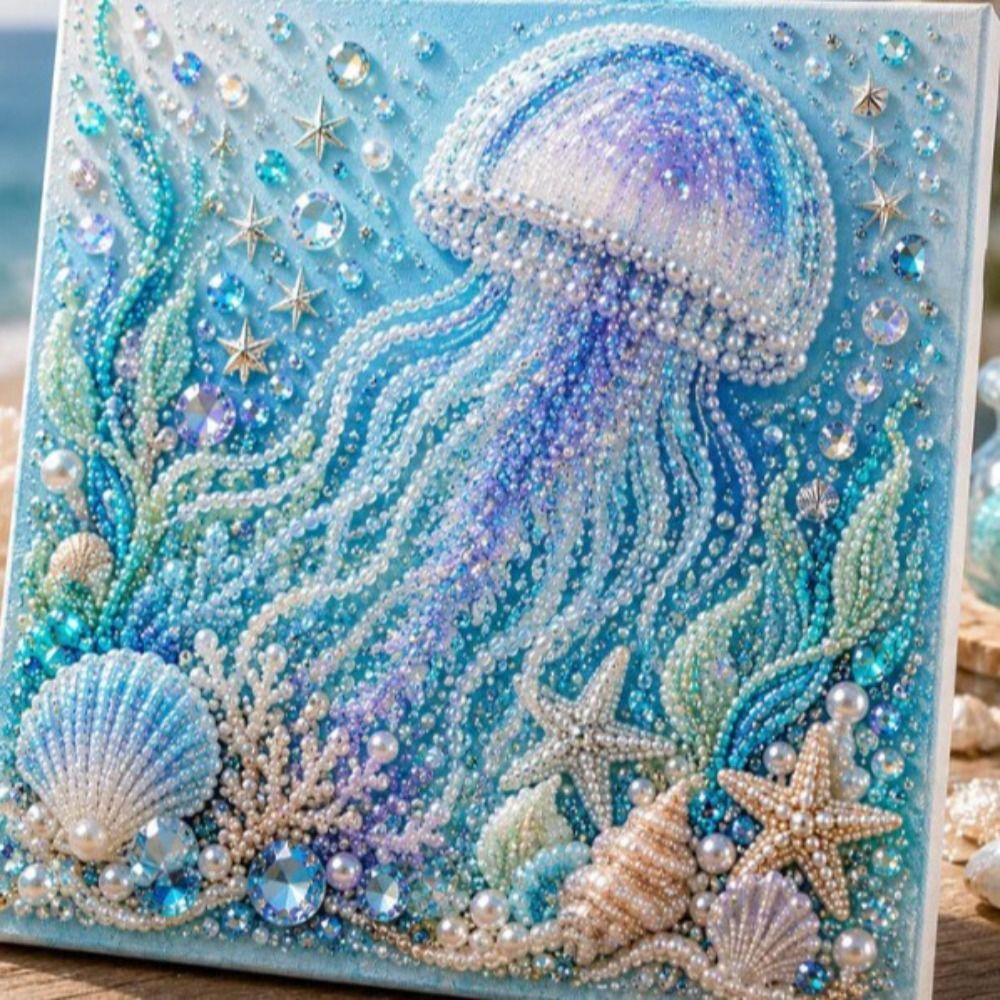Coastal Style Ocean Theme Pearl Art DIY Kit Sparkling Ocean Art Set Wall Decoration