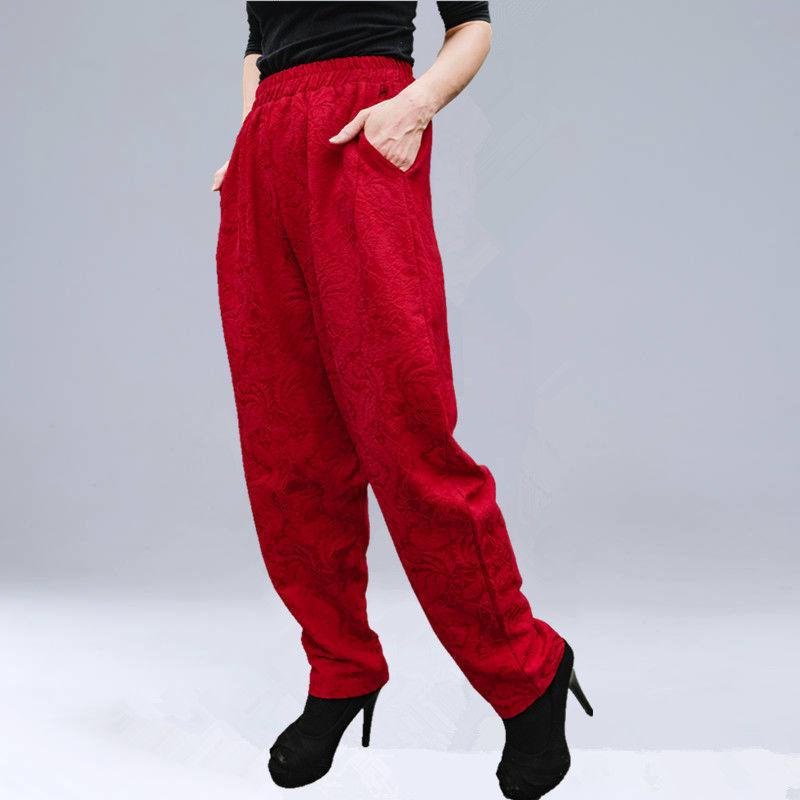Ethnic Style Women's Pants Cotton Linen Wide-leg Pants Bloomers Women Loose Harem Women Casual Trousers