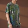 Plus Size 6XL-13XL Fashion Men's Distressed T-shirt Summer Oversized Tops Casual Painted Short Sleeve Tee Summer Clothing