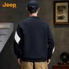 JEEP Men's 2025 Autumn/Winter Trendy Spliced Round Neck Pullover Sweatshirt