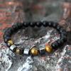 Herrearmbånd 8mm Onyx Howlitt Hematitt Helbredende Messingarmbånd Meditasjon Yoga Tigerøye Armbånd Kjæreste Mansjett Håndsmykke Gave