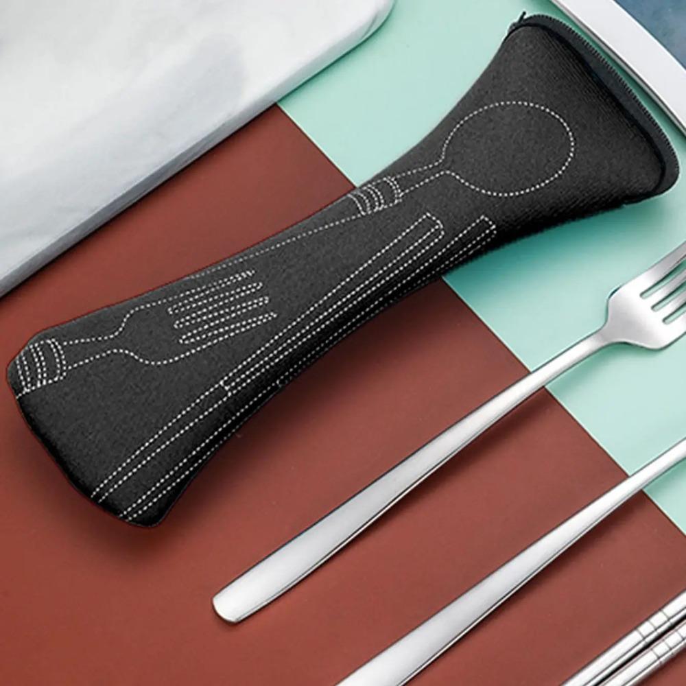 

Сумка для посуды Fabic Portable Dining Set Travel Picnic Fork Packaging Outdoor Camping Kitchen Home Storage Bags