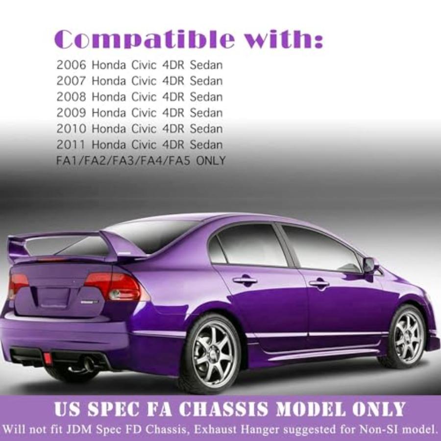 Difusor de Para-choque Traseiro Estilo Fibra de Carbono para Honda Civic Sedan 2006-2011 com Luz de Freio LED Aerodinâmica Aprimorada e S Estiloso