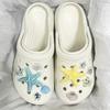 Cute Resin Starfish & Shell Croc Shoe Buckles with High-End Flower Accessories