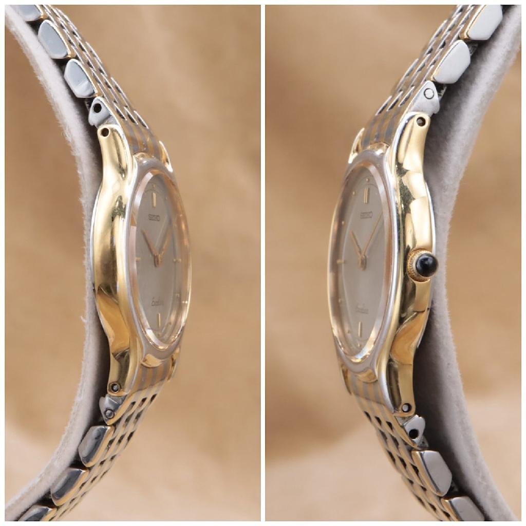 SEIKO Exceline EXCELINE Ladies Quartz 1990 model Battery lightly cleaned CH364 7320-0350 22.5mm replaced, [6-month warranty]