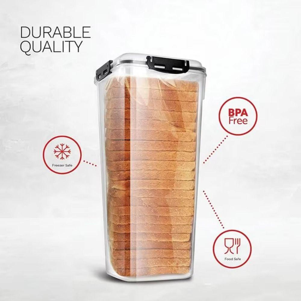 Sealed Toast Storage Box with Sealing Lid Loaf Container Sandwich Bread Holder for Kitchen