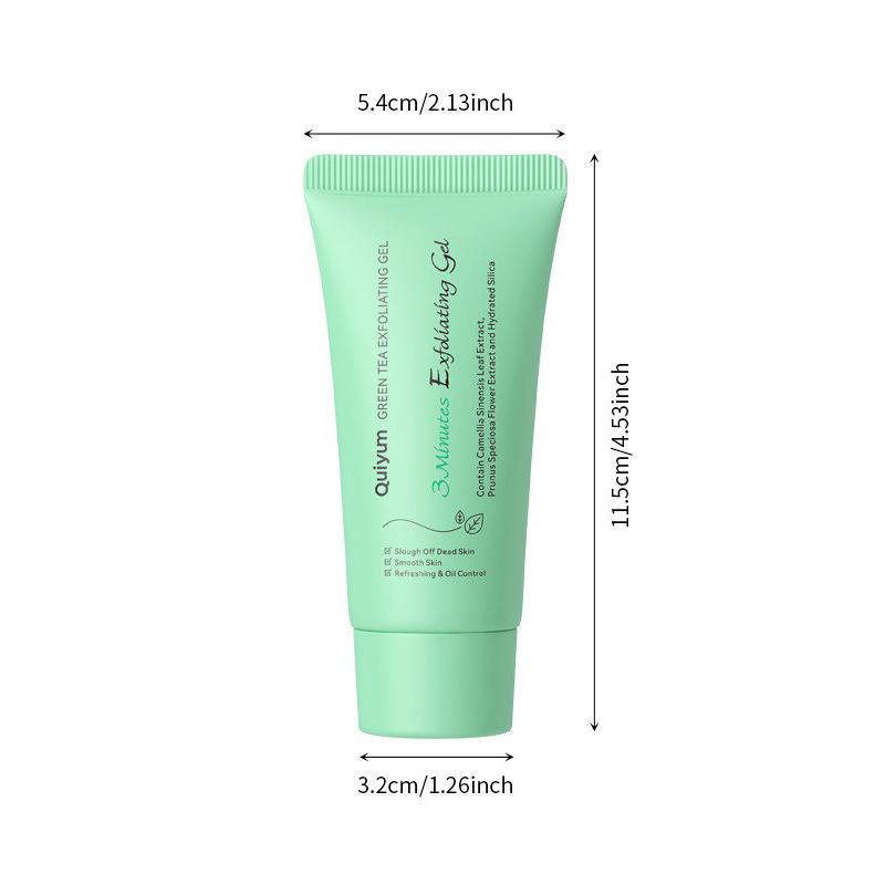 

QUIYUM Отшелушивающий гель с зеленым чаем (50г) – Нежный скраб для лица для очищения пор и удаления омертвевших клеток кожи 50g