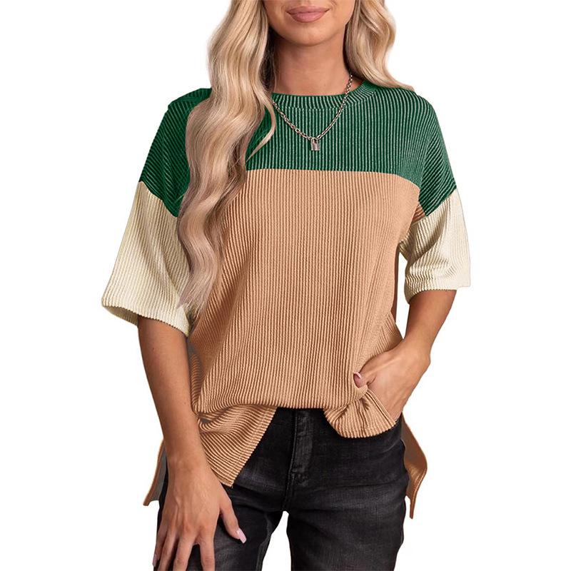 2025 Women's Versatile Round Neck Shirt - Stylish Three-Color Casual Top