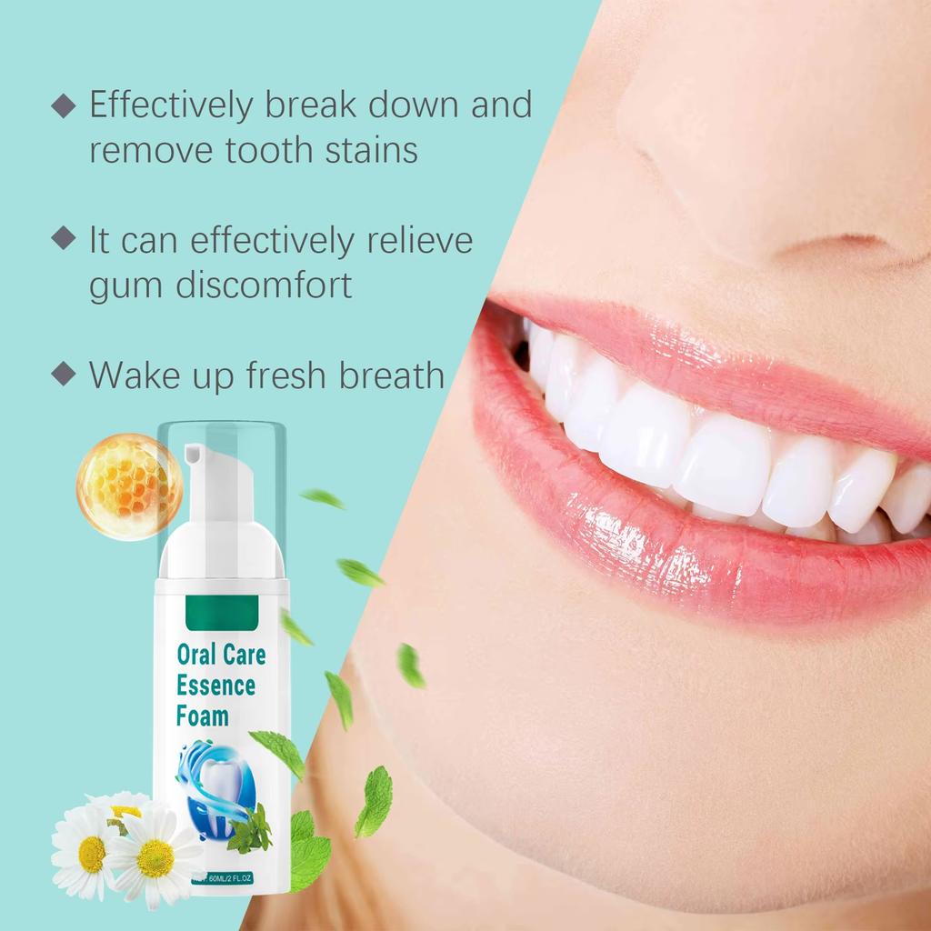 60ml Teeth Whitening Mousse Toothpaste Foam Repair Gum Stain Remover Oral Refresh Brightening Improve Yellow Teeth Mouss
