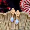 Heart-Shaped Stainless Steel Shell Earrings - European and American Fashion Style, Color-Preserving Design.