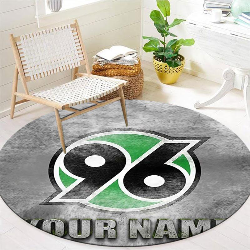 Hannover 96 Custom Name Round Area Rug,Carpet Rug for Living Room Bedroom Sofa Playroom Decor,Non-slip Floor Mat