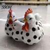 Farmhouse Plant Container Chicken Family Resin Planter, Cute Pot, Decorative Weatherproof Garden Statue Decor for Succulents Indoor Outdoor