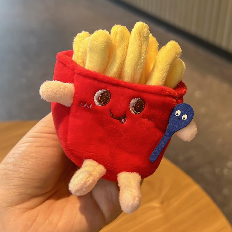 Очаровательный набор брелоков-подвесок в виде бургера и картошки фри