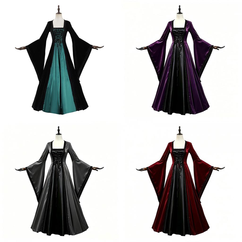 Abito Medievale Rinascimentale Con Corsetto Per Cosplay ed Eventi in Costume