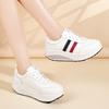 Women's Loafers Sneakers Height Increase White Leather Platform Casual Thick Sole Elevator Shake Shoes
