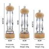 Wood Pepper Grinder Mill, Acrylic Sea Salt Shaker With Adjustable Coarseness, Refillable Manual Ceramic Core Spice Crusher