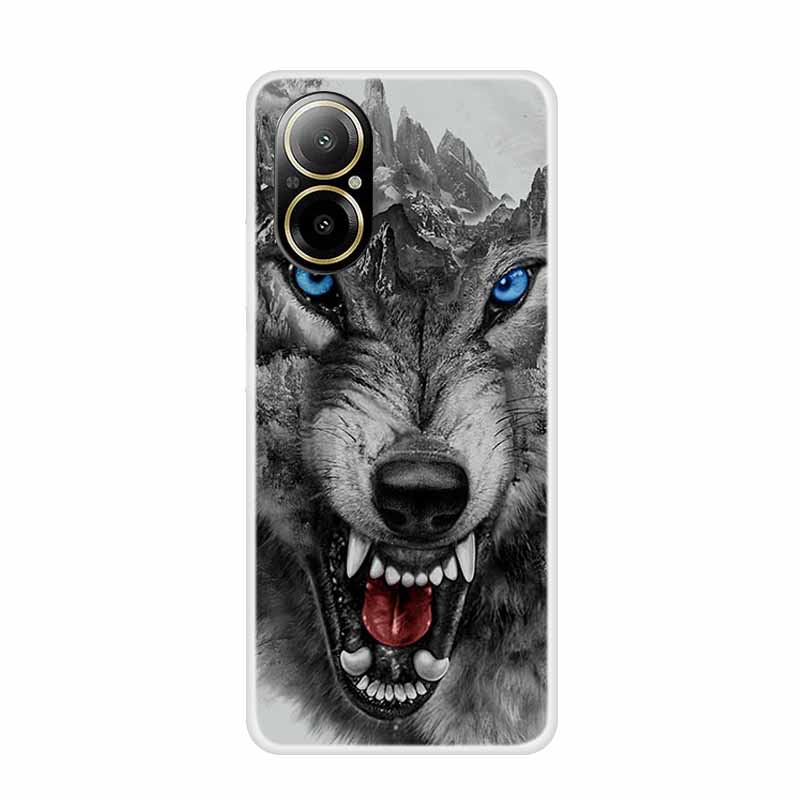 Soft Case For Realme C67 Painting Animals Luxury Silicone Phone Cover for Realme C 67 Protector Transparent Shell Clear Cases