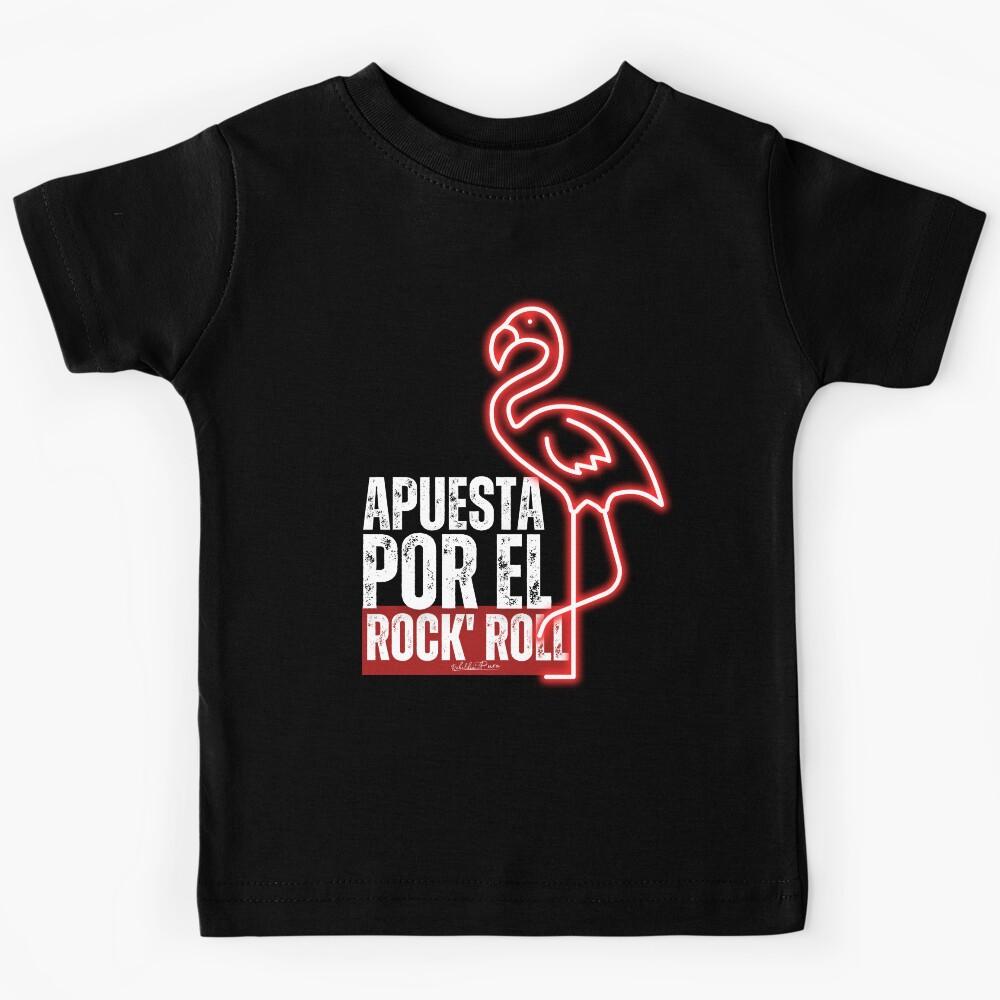 Spanish phrase: Bet on rock and roll with red flamenco. Kids T-Shirt 120
