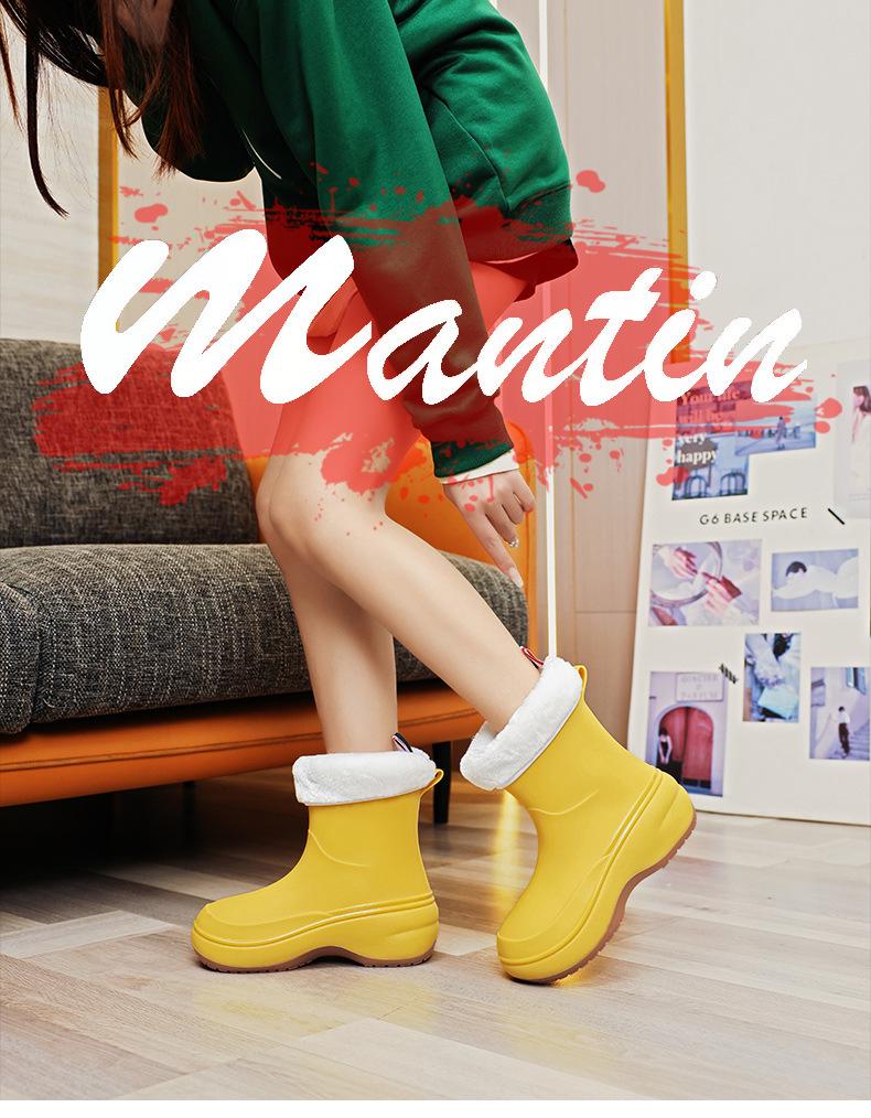 Dámské vodotěsné protiskluzové módní krátké holínky - Odolné proti opotřebení pro venkovní použití a mytí auta, Gumové boty