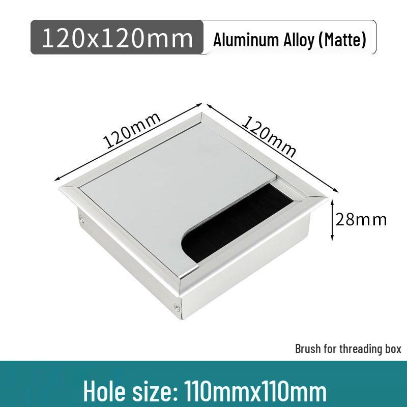 Aluminum Office Desk Cable Cover with Bristles - Sound-Dampening Rectangular Wire Organizer
