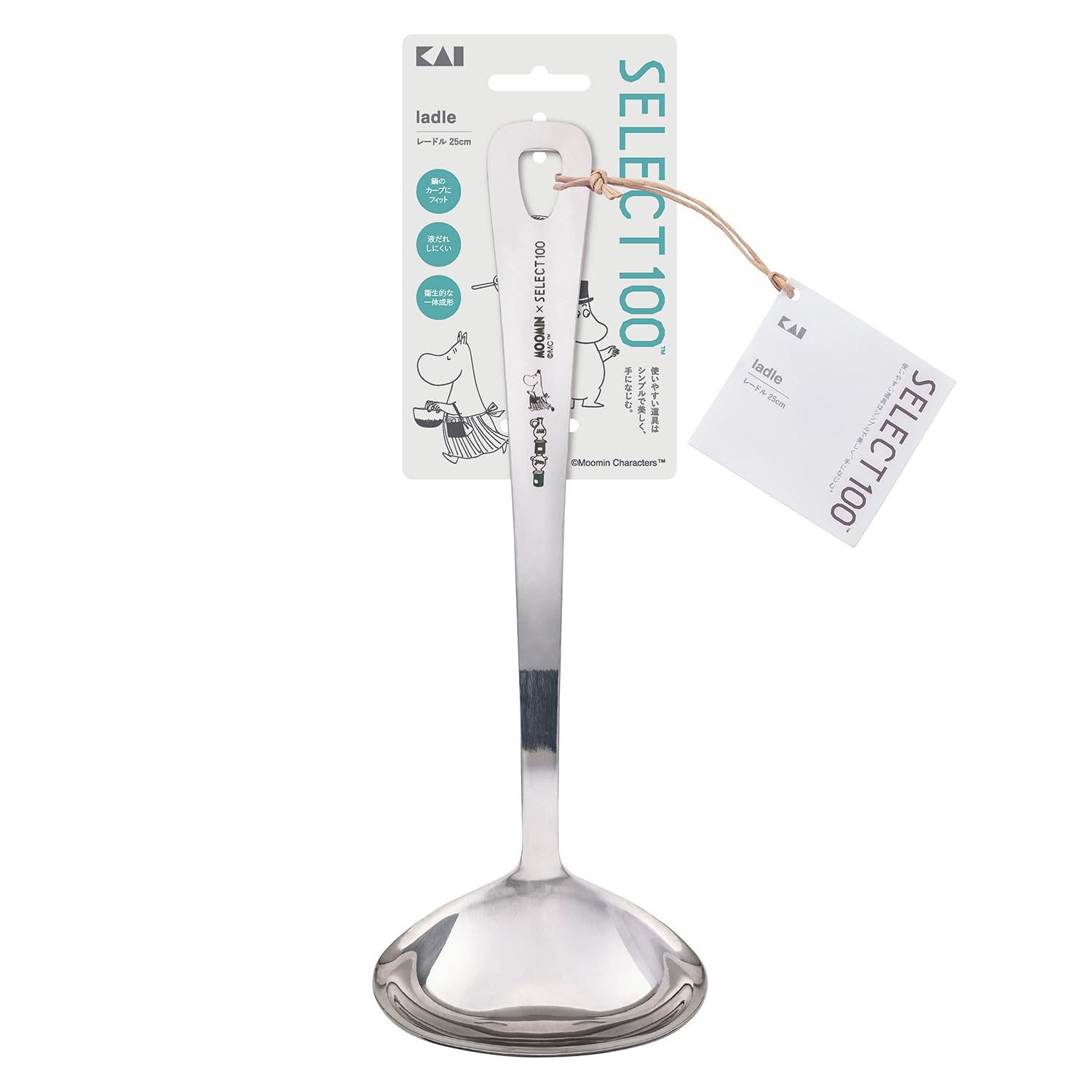 

Kai Corporation 25 см Тарелка с ободком из нержавеющей стали, подходит для посудомоечной машины, легко моется, Moomin x SELECT100 DH3206 Половник, Безопасный, Чистый, Серебристый,