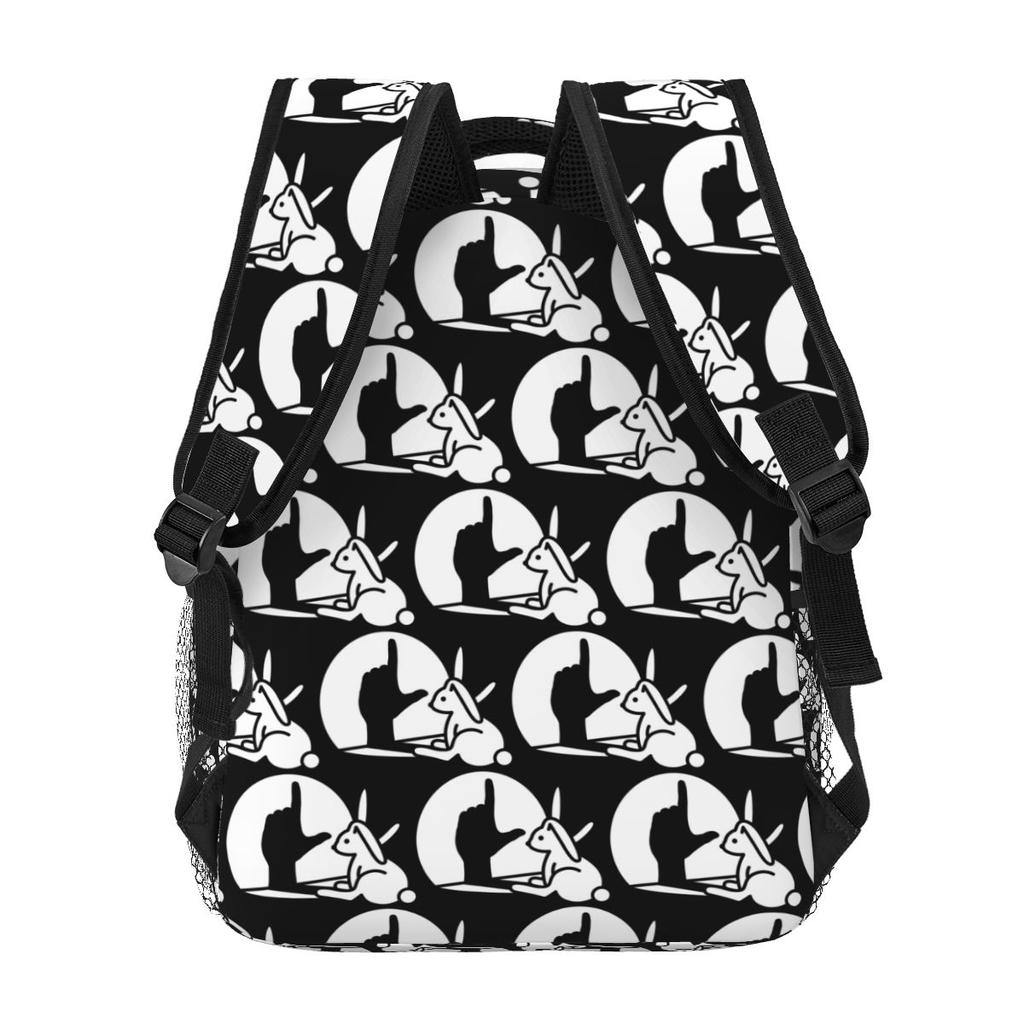 Hase Kaninchen Schattenspiel Handverlierer Außenseiter Rucksäcke Jungen Mädchen Schultasche Schüler Schultaschen Cartoon Rucksack Umhängetasche