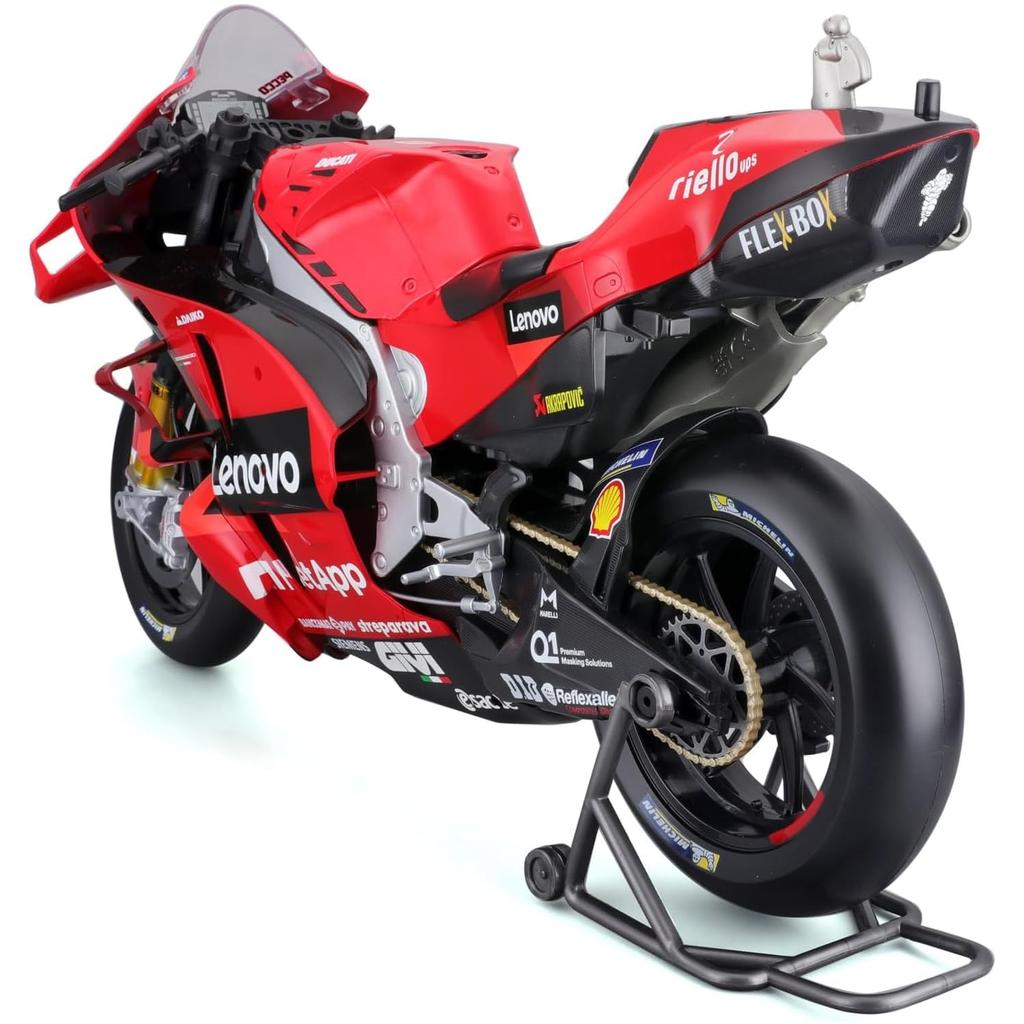 Maisto 1/6 Scale Ducati Lenovo Racing Ducati Desmosedici GP #63, Francesco Bagnaia, 2022 MotoGP World Champion, Diecast Model Car, 32229