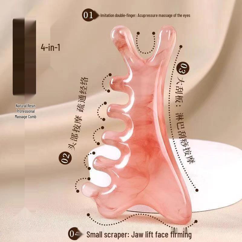 

Four-in-One Pink Multifunctional Scalp & Facial Massage Comb