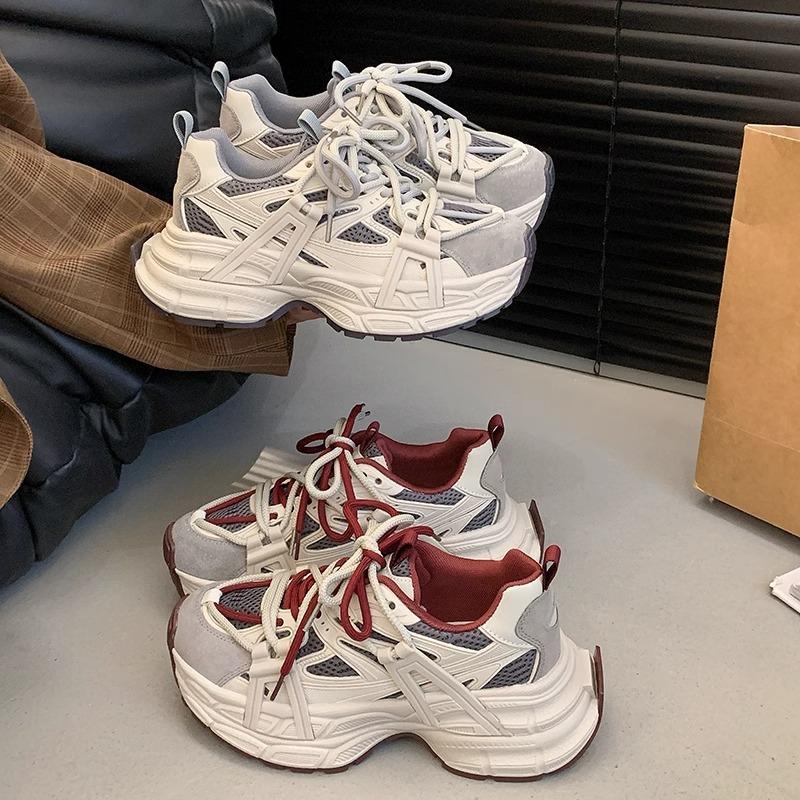 Nye Dad-sko med tykk såle for kvinner, Høydeøkende fritidssportssko