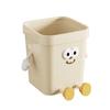 Household Waste Bin Cartoon Trash Can with Eyes Hands Legs 7L/12L/16L Cute No Lid Garbage Bin for Kitchen Bathroom Bedroom Office