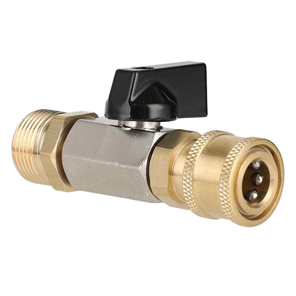 M22 14MM Adapter With Quick Coupling Ball Valve 4500 PSI Pressure Washer High Pressure Wash Ball Valve Kit 1/4" Quick Connector