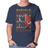 Unisex Crew Neck T-Shirt Christmas Hat Graphic Short Sleeve Casual Tee