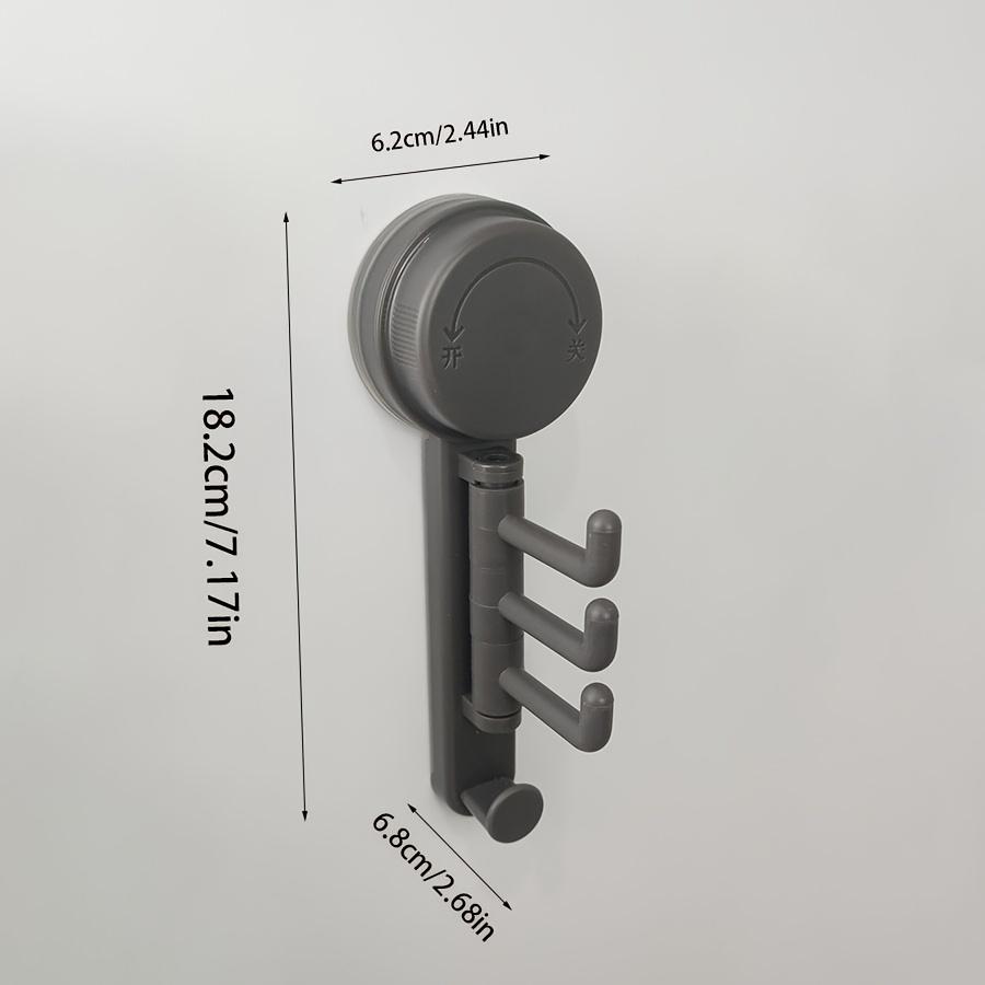 For Bathroom No-drill Mount Suction Cup Hook Entrance Hall Grey Easy Installation Push-button Lock Strong Suction
