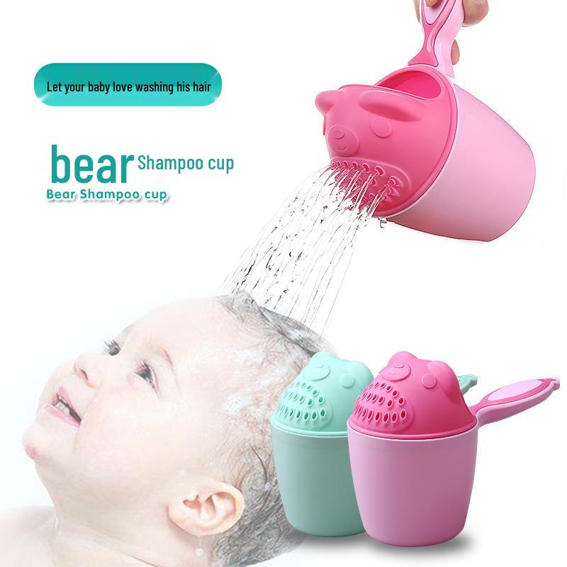 Children's Plastic Bath Cup - Thickened Handle Shampoo Spoon
