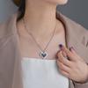 Korean Fashion Black Love Pixel Peach Heart Double Layer Womens Necklace For Fine Female Pendant Necklaces Party Jewelry