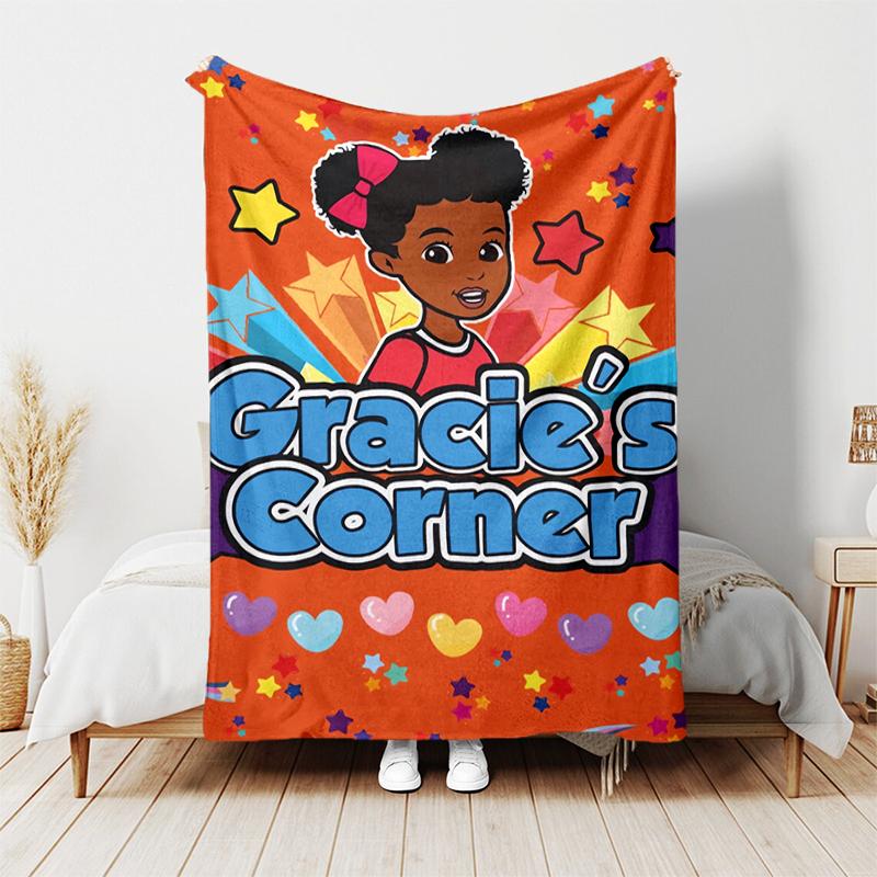1pc Blanket Gracie's Corner Print Design, Lightweight Blanket for Sofa, Bed- Soft &Warm, Gift for All Seasons like Christmas, Halloween