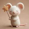 Craft Needle Felting Supply Starry Night Felt Mice Cute Mouse Handmade Mouse Collectible Figurine Gifts Felt Mice Ornaments