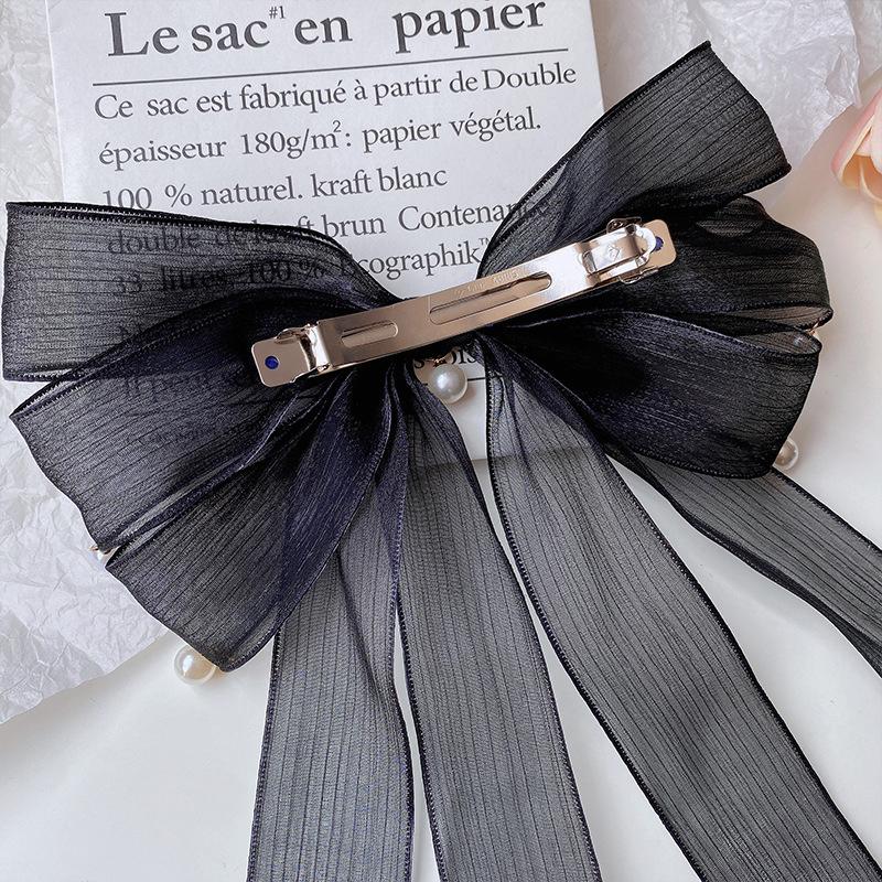 Elegant Streamer Bow Ribbon Hair Clip For Women Girls Simple Ponytail Hairpin Headdress Fashion Cute Hair Accessories Gifts