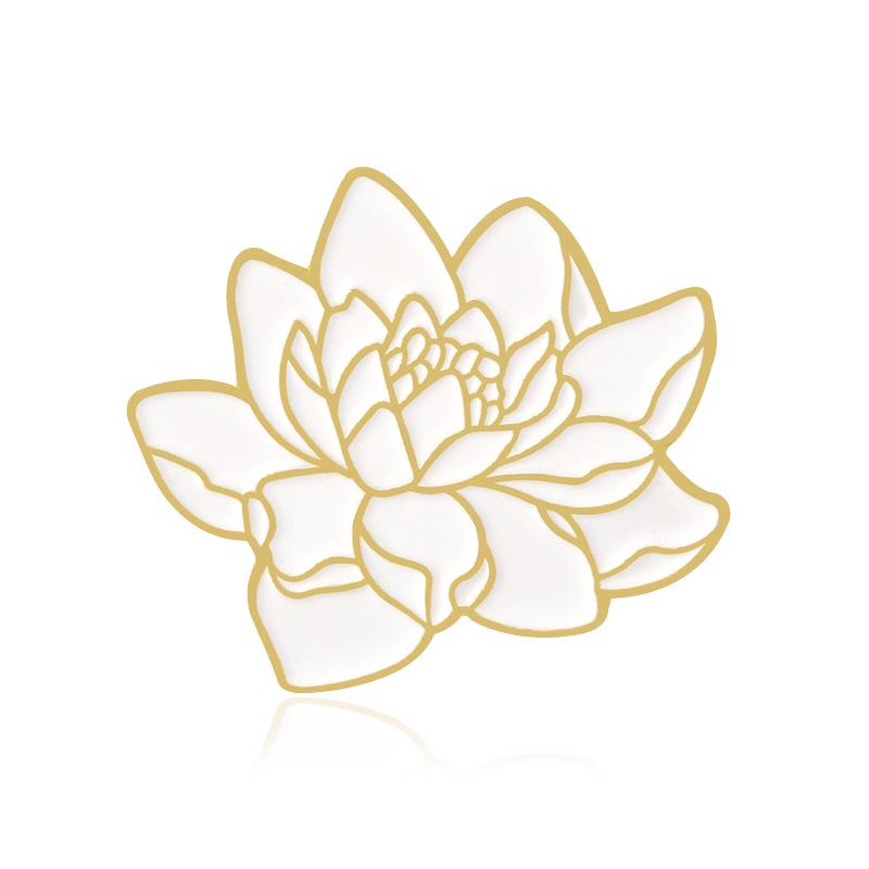 Retro Alloy Brooch: Japanese Ukiyo-e Lotus Wave Style