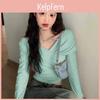 T Shirt Women Spring Oversize V Neck Blouse With Embroidery For Casual Wear
