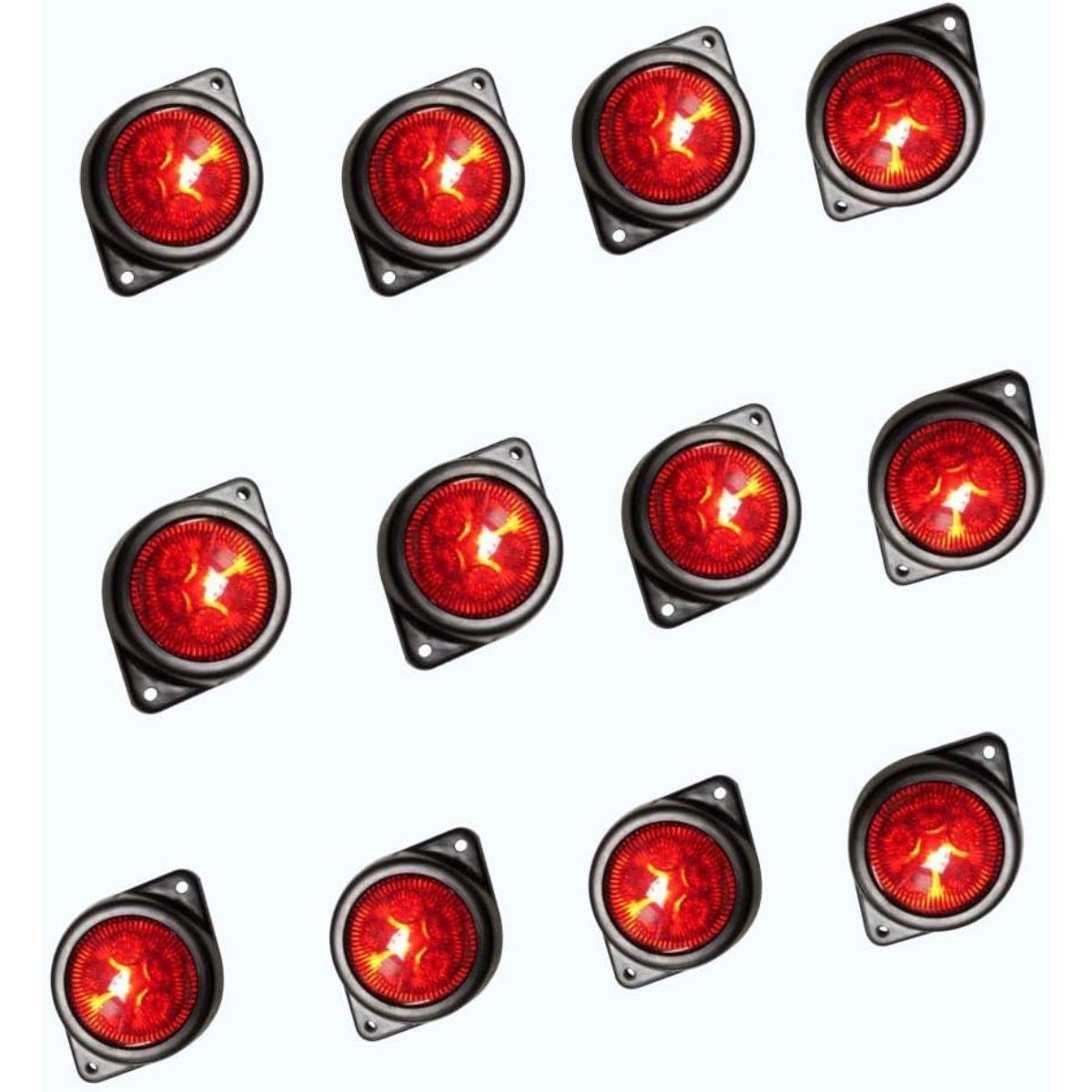 

APSMOTIV LED Outline Side Marker Lights 24V Clearance Lamp for Truck Trailers Bus , Color Red, Pack of 12 червоний