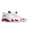 Air Jordan 14 Retro 'Candy Cane' 2019 (Unisex) White / Varsity Red / Metallic Silver / Black Vintage Basketball Shoes 487471 100