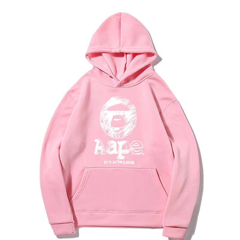 Europe Style A1APE Fleece-Lined Hooded Sweatshirt: Thank You Print