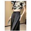Chinese-style Faux Satin Jacquard Wide-leg Pants for Women, 2026 New Design, Niche High-waisted Slimming Casual Floor-length Trousers